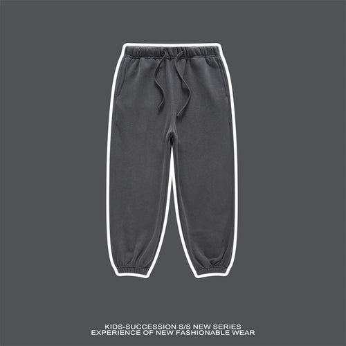 Obsidian Phoenix Luxury Kids' 365gsm Fleece Sweatpants - Unisex Warm Loose-Fit Drawstring Joggers for Boys and Girls