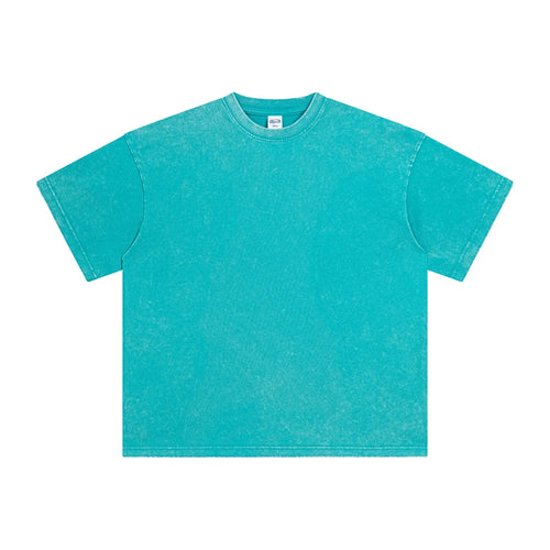 Obsidian Phoenix Unisex Luxury Heavyweight Batik Washed T-Shirt - 325gsm Retro Distressed 100% Cotton Solid Tee