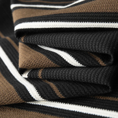 Obsidian Phoenix Luxury Striped Polo Shirt - Top-Grade Long Sleeve Men’s Casual Lapel Shirt in Sizes Up to 8XL