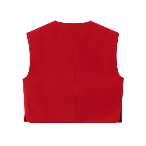 Celestial Comfort Sleeveless Vest-Style Shirt - Round Neck, Single-Breasted, Chic Summer Office Top for Women - Celestial Comfort Clothing