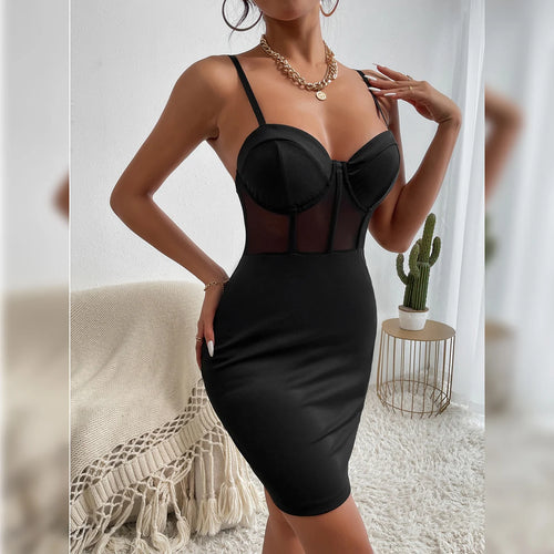 Obsidian Phoenix Women's Luxury Mesh See-Through Party Dress
