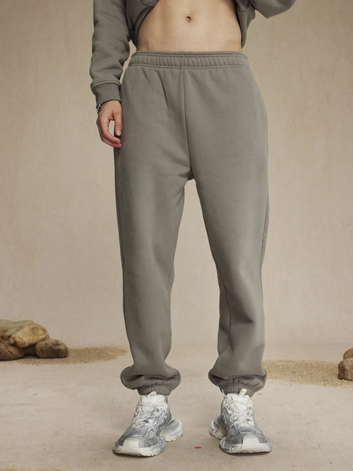 Obsidian Phoenix Unisex Luxury Solid Fleece Sweatpants - 400gsm Basic Loose-Fit Warm Joggers
