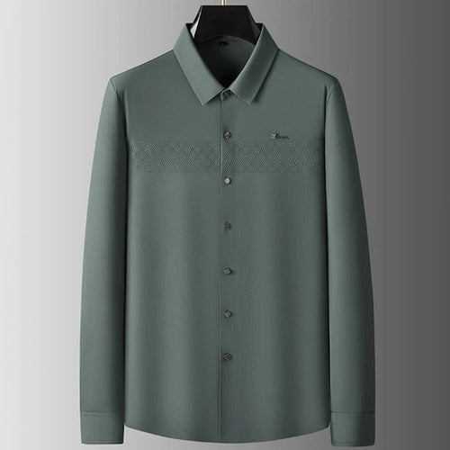 Obsidian Phoenix Luxury Business Casual Long Sleeve Shirt - High-End Loose-Fit Men’s Dress Shirt in Sizes Up to 8XL