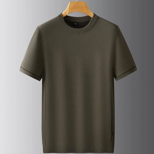 Obsidian Phoenix Luxury Wool Pullover - High-End Soft Warm Short Sleeve Men’s Sweater for Business Casual Wear in Sizes Up to 8XL