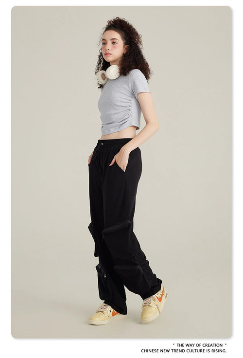 Obsidian Phoenix Women's Luxury Skinny T-Shirt - 220gsm Y2K Pleated Waist Short-Sleeve Tee