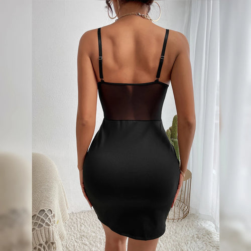 Obsidian Phoenix Women's Luxury Mesh See-Through Party Dress