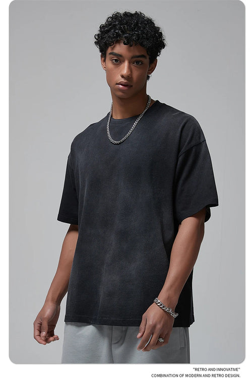 Obsidian Phoenix Unisex Luxury Monkey Washed T-Shirt - 250gsm Oversized No-Shrink Solid Cotton Tee