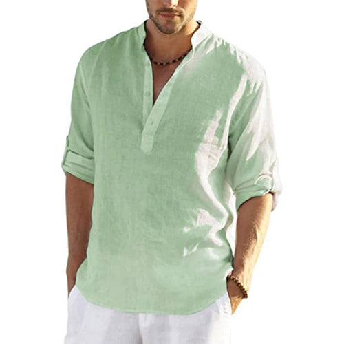 Celestial Comfort New Men's Loose Top Cotton Linen Long Sleeve T-Shirt - Celestial Comfort Clothing