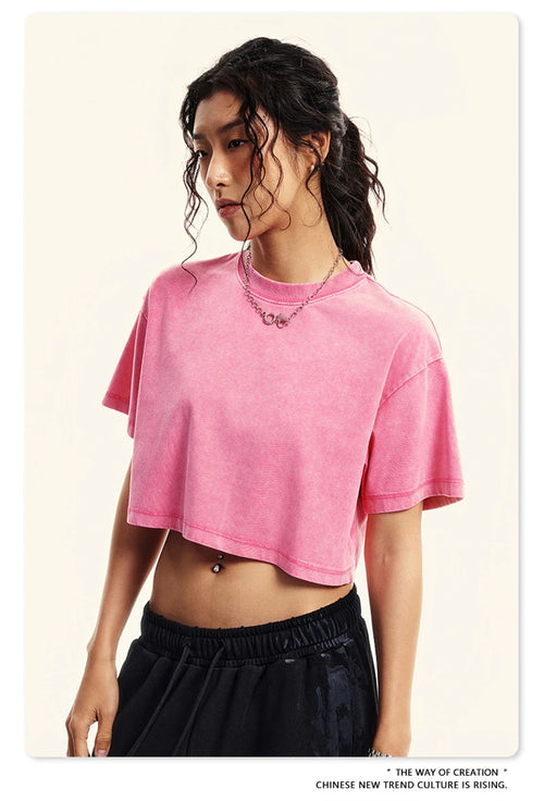 Obsidian Phoenix Luxury Women's Washed Crop T-Shirt