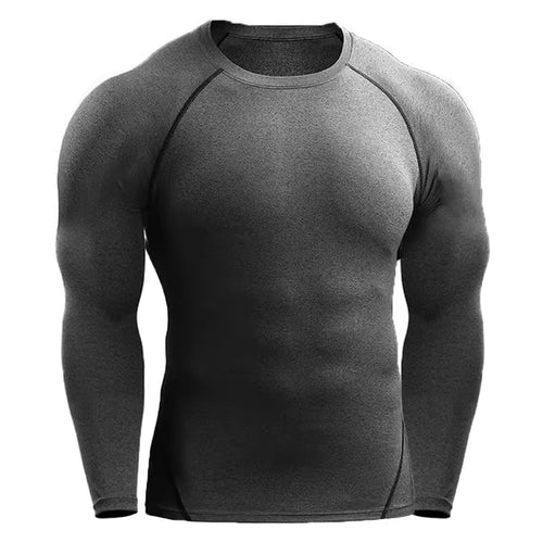 Obsidian Phoenix Men's Luxury Compression Long Sleeve T-Shirt - Elastic Gym and Fitness Training Athletic Running Top