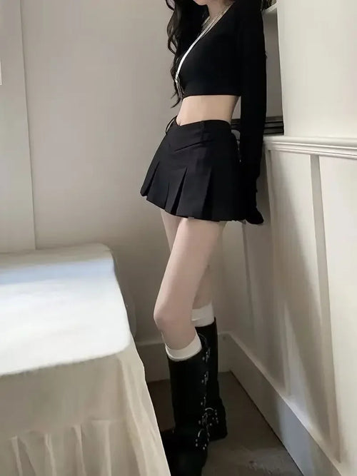 Celestial Comfort V-Waist Pleated Mini Skirt - Celestial Comfort Clothing