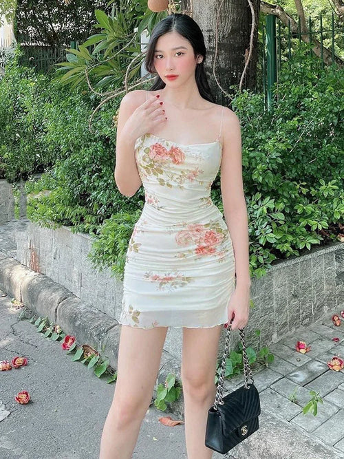 Obsidian Phoenix Women's Luxury Sweet Printed Halter Dress