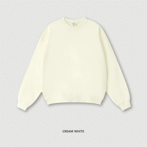 Obsidian Phoenix Unisex Luxury Solid Sweatshirt - 360gsm Loose-Fit O-Neck Pullover