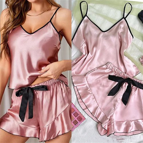Obsidian Phoenix Women's Luxury Satin Pajama Set