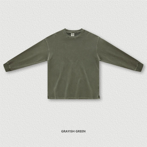 Obsidian Phoenix Unisex Luxury Heavyweight Cotton T-Shirt - 460gsm American Retro Oversized Long-Sleeve Tee