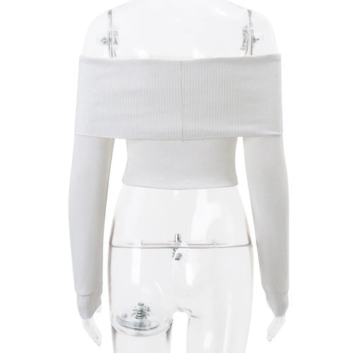 Obsidian Phoenix Women's Luxury Off-Shoulder Ribbed Crop Top