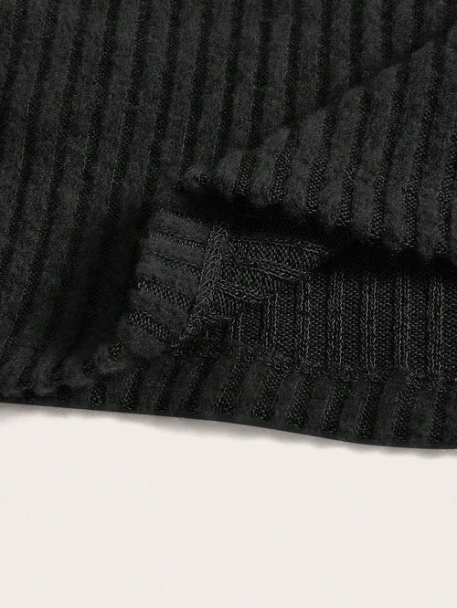 Obsidian Phoenix Women's Luxury Off-Shoulder Rib-Knit Crop Top - Sexy Flare Sleeve Fleece Blouse
