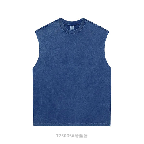 Obsidian Phoenix Unisex Luxury Batik Washed Tank Top - 250gsm Retro Loose-Fit Sleeveless Sport Tee