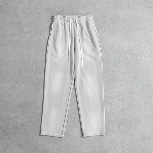 Obsidian Phoenix Unisex Luxury Monkey Washed Fleece Pants - 370gsm High Street Warm Oversized Straight Sweatpants