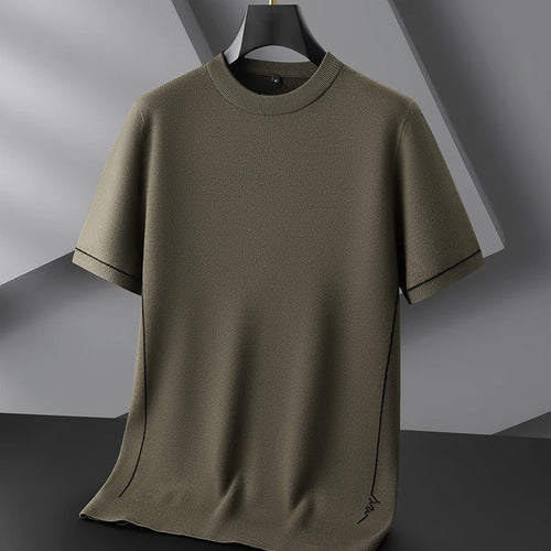 Obsidian Phoenix Luxury Wool Pullover - High-End Soft Warm Short Sleeve Men’s Sweater for Business Casual Wear in Sizes Up to 8XL
