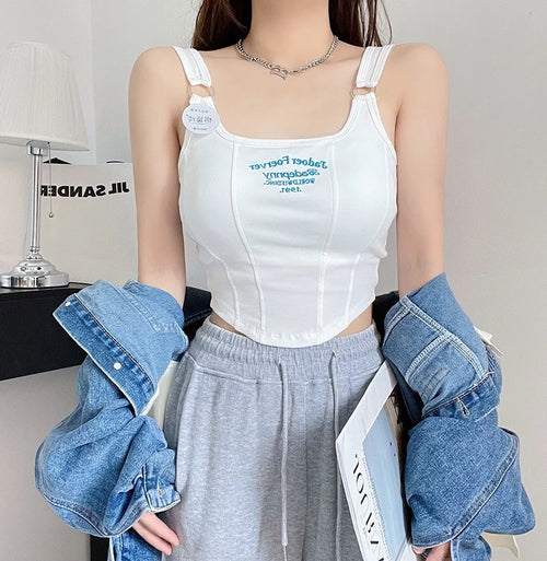 Celestial Comfort Striped Tank Top - Sexy Sleeveless Crop with Built-in Bra Pad, Solid Color Exposed Navel Style - Celestial Comfort Clothing
