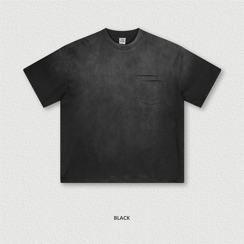 Obsidian Phoenix Unisex Luxury Tie-Dye Cotton T-Shirt - 310gsm Monkey Washed Loose-Fit Tee with Pocket