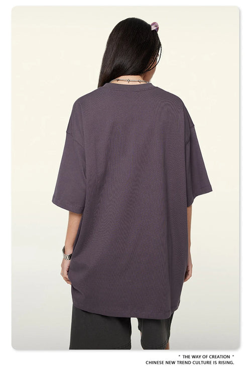 Obsidian Phoenix Unisex Luxury Heavyweight T-Shirt - 345gsm Solid Loose-Fit 100% Cotton Basic Tee