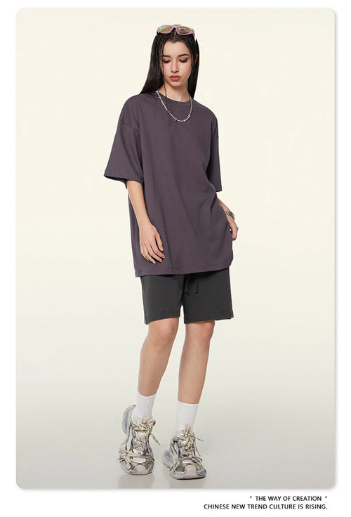 Obsidian Phoenix Unisex Luxury Heavyweight T-Shirt - 345gsm Solid Loose-Fit 100% Cotton Basic Tee
