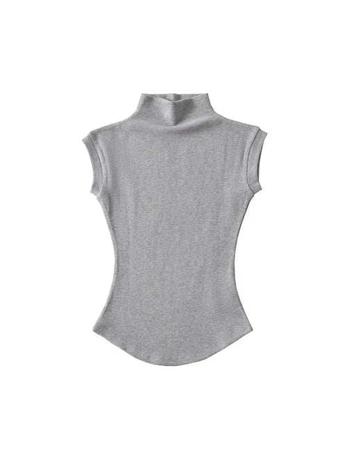 Obsidian Phoenix Women's Luxury Sleeveless Turtleneck Top