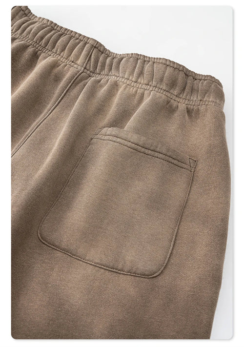 Obsidian Phoenix Unisex Luxury Washed Fleece Pants - 332gsm Retro High Street Warm Oversized Straight-Leg Trousers