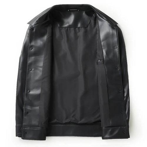 Obsidian Phoenix Luxury Business Casual Leather Jacket - High-End Loose-Fit Men’s Leather Coat in Sizes Up to 8XL