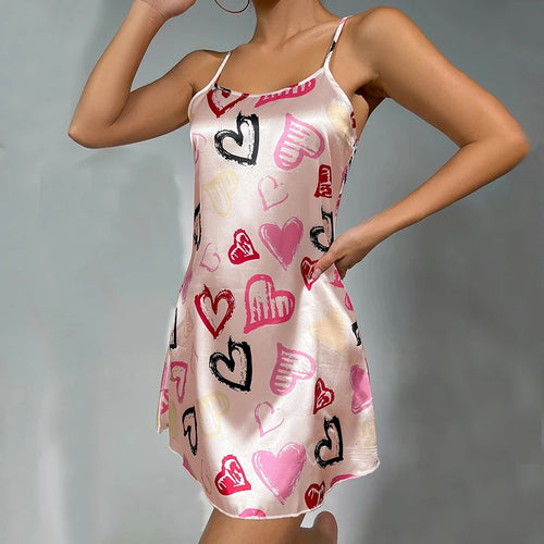 Obsidian Phoenix Women's Luxury Satin Floral Print Sleepdress