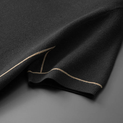 Obsidian Phoenix Luxury Wool Pullover - High-End Soft Warm Short Sleeve Men’s Sweater for Business Casual Wear in Sizes Up to 8XL