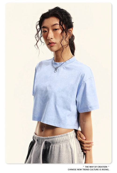 Obsidian Phoenix Luxury Women's Washed Crop T-Shirt