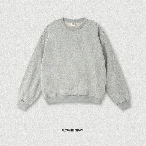 Obsidian Phoenix Unisex Luxury Solid Sweatshirt - 360gsm Loose-Fit O-Neck Pullover
