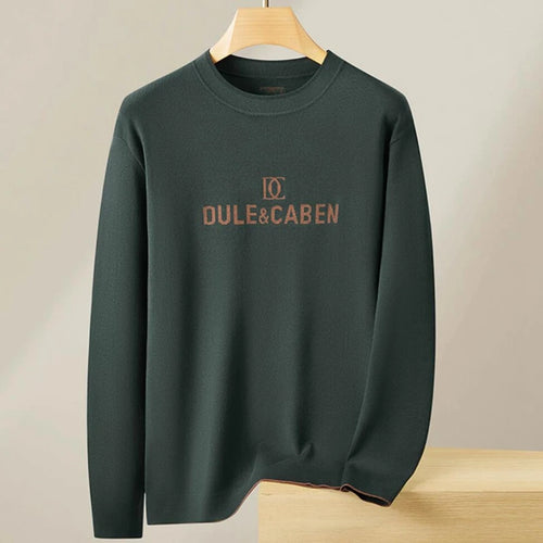 Obsidian Phoenix  {Dule & Caben} Luxury Wool Letter-Printed Sweater - Top-Grade Loose-Fit Men’s Christmas Jumper in Sizes Up to 8XL