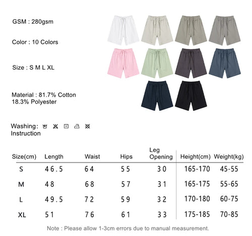Obsidian Phoenix Unisex Luxury Quick-Dry Shorts - 280gsm Loose-Fit Breathable Solid Shorts