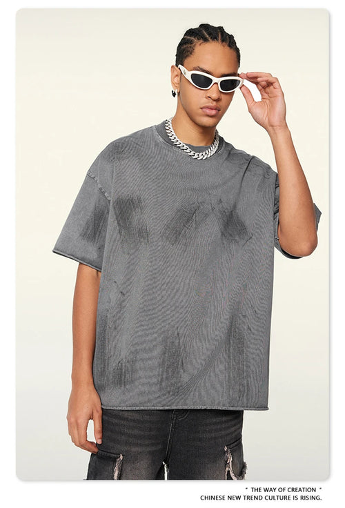 Obsidian Phoenix Unisex Luxury Paint Washed T-Shirt - 310gsm Vintage High Street Cotton Tee