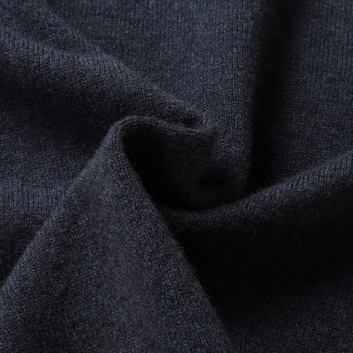 Obsidian Phoenix Luxury 100% Wool Lapel Sweater - Top-Grade Soft Warm Men’s Long Sleeve Pullover Jumper in Sizes Up to 8XL