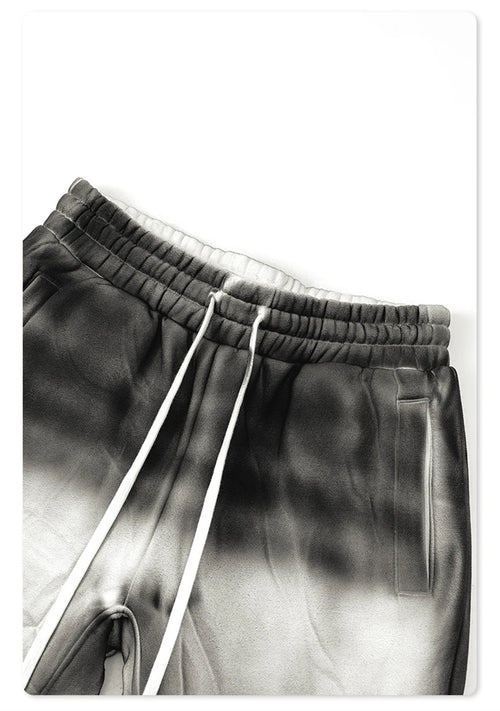 Obsidian Phoenix Unisex Luxury Paint Washed Fleece Pants - 345gsm Loose-Fit Straight-Leg Thick Warm Trousers