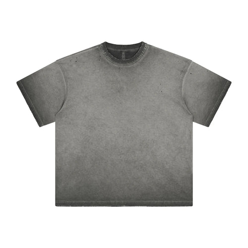 Obsidian Phoenix Unisex Luxury Fired Washed T-Shirt - 250gsm Distressed Ripped Patchwork 100% Cotton Tee