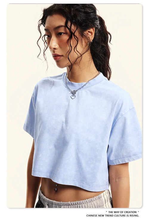 Obsidian Phoenix Luxury Women's Washed Crop T-Shirt
