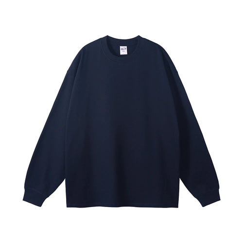 Obsidian Phoenix Unisex Luxury Heavyweight Cotton T-Shirt - 305gsm Loose-Fit Long Sleeve Solid Tee