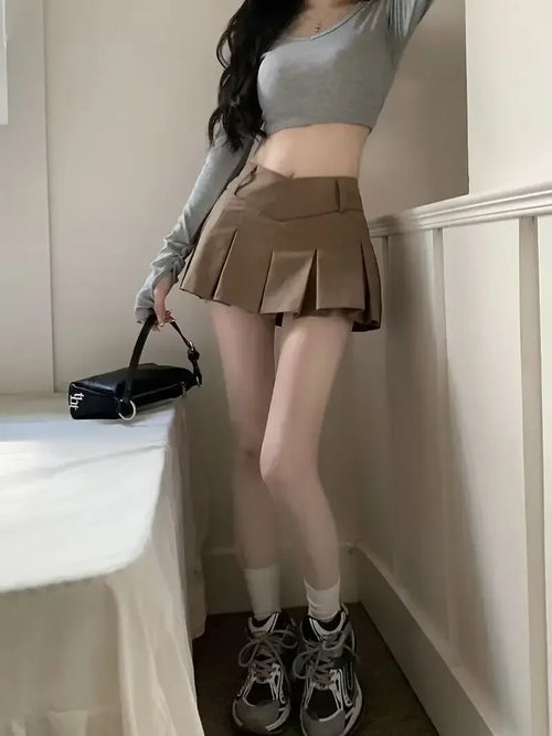Celestial Comfort V-Waist Pleated Mini Skirt - Celestial Comfort Clothing