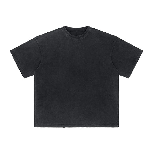 Obsidian Phoenix Unisex Luxury Fired Washed T-Shirt - 250gsm Distressed Ripped Patchwork 100% Cotton Tee