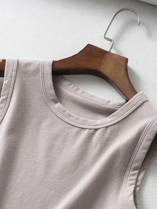 Celestial Comfort Vintage White Crop Top - Sleeveless Punk-Inspired Streetwear, Summer Korean Style - Celestial Comfort Clothing