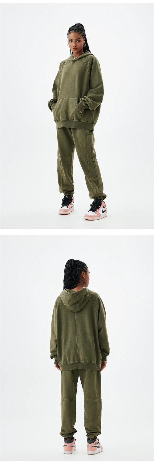 Obsidian Phoenix Unisex Luxury Batik Washed Hoodie - 420gsm Distressed Patchwork Loose-Fit Hooded Pullover