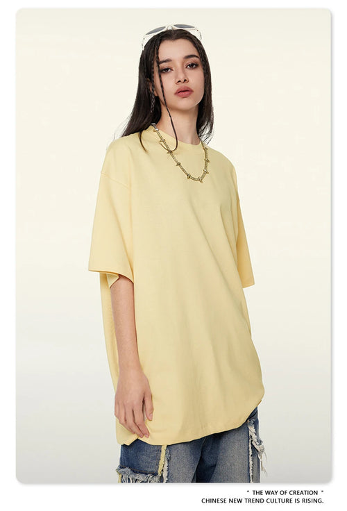 Obsidian Phoenix Unisex Luxury Heavyweight T-Shirt - 345gsm Solid Loose-Fit 100% Cotton Basic Tee