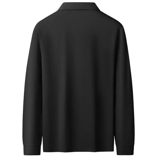 Obsidian Phoenix Luxury Embroidered Polo Shirt - High-End Long Sleeve Men’s Fashion Shirt in Sizes Up to 8XL