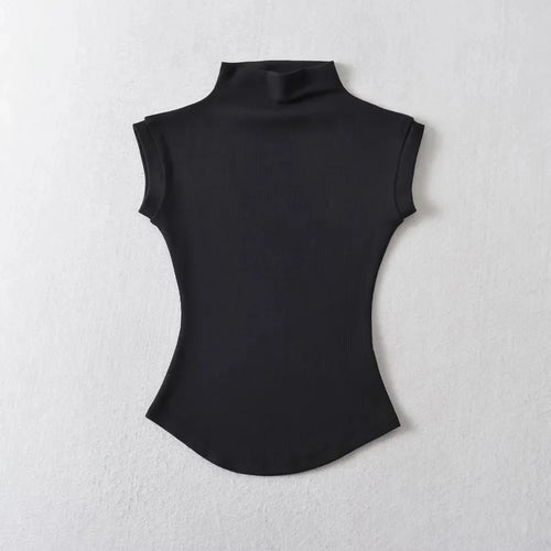 Obsidian Phoenix Women's Luxury Sleeveless Turtleneck Top